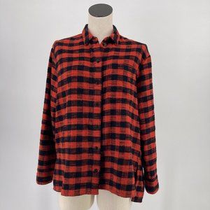 Madewell Top Long Sleeve Red Black Plaid Button Up Shirt Flannel Size Small
